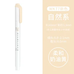 Zebra Mildliner Double - Ended Highlighter Pen - Thick & Fine Tips, Water - Based Pigment (Soft Cream Yellow)