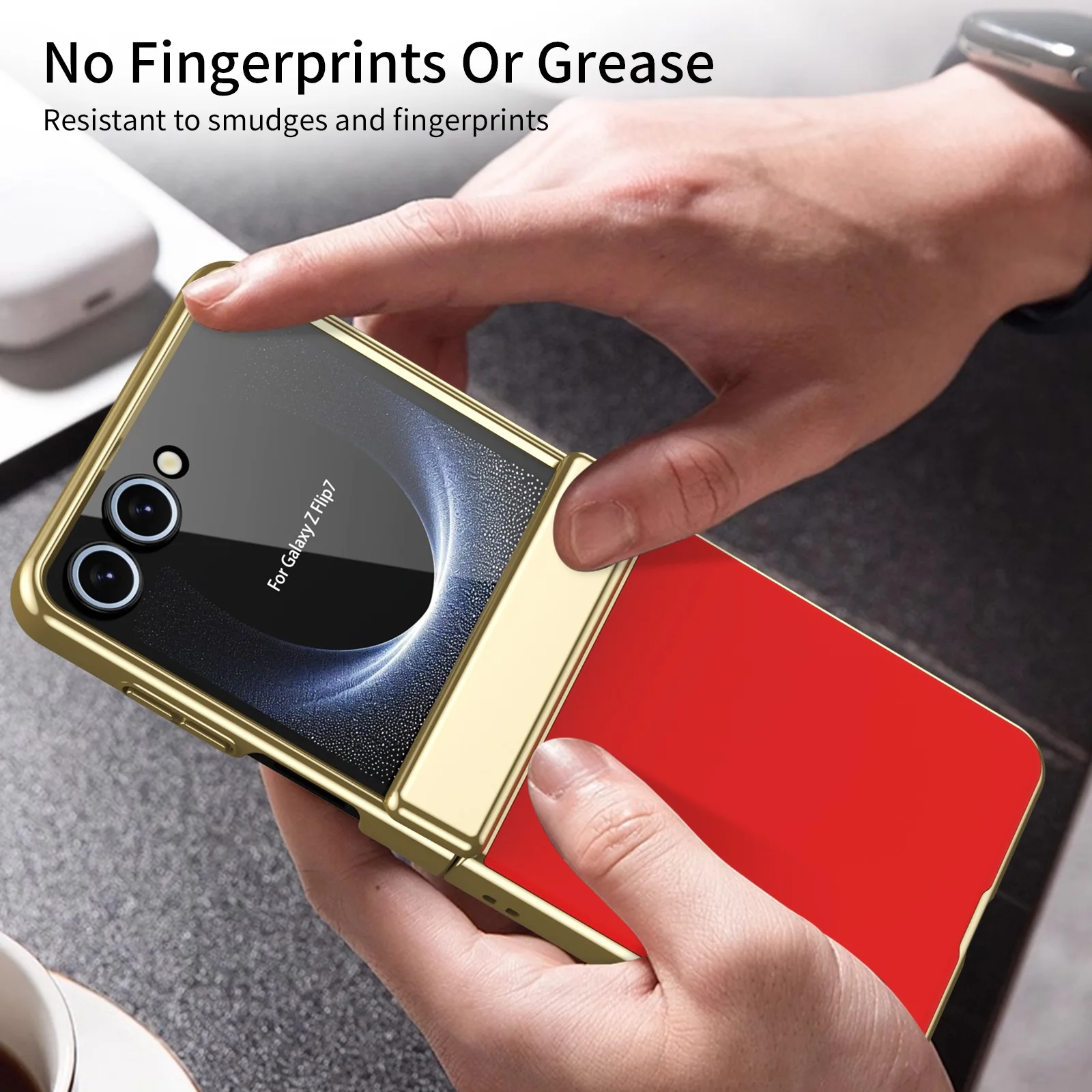 Frosted Plating Shockproof Matte Case with Hinged Glass Film Protector