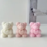 3D Bear Hug Love Silicone Candle Molds Diy Cute Bear Pet Candle Making Supplies Handmade Soap Plaster Resin Mold Home Decor Gift 3