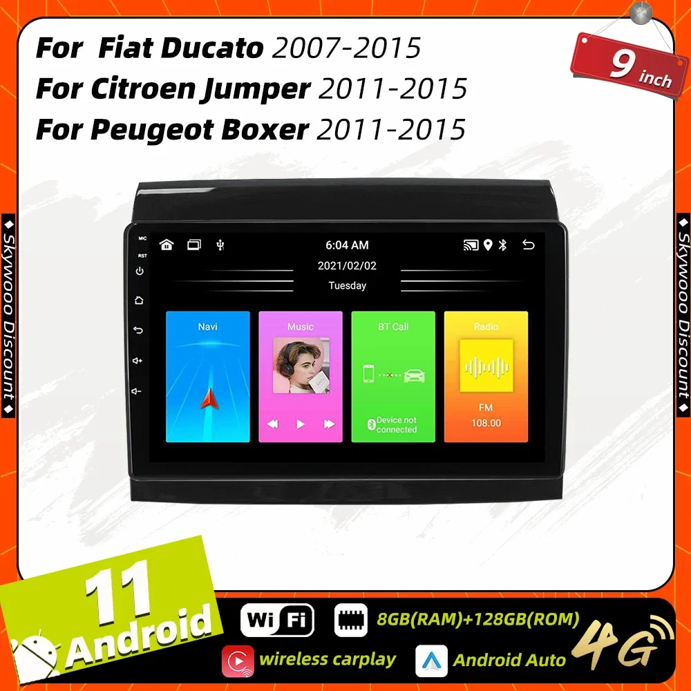 Autoradio 2 Din Android Per Fiat Ducato 2007-2015 Citroen Jumper Peugeot Boxer 2011-2015 Multimedia Stereo Carplay Autoradio 4G
