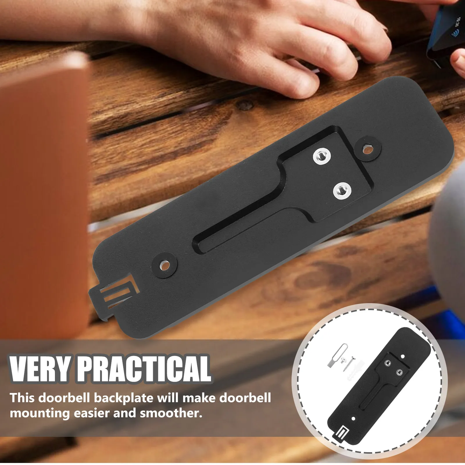 비디오 초인종 마운트 초인종 백플레이트 플라스틱 견고한 교체용 방수 방진 도어 벽 마운트 보안 카메라용