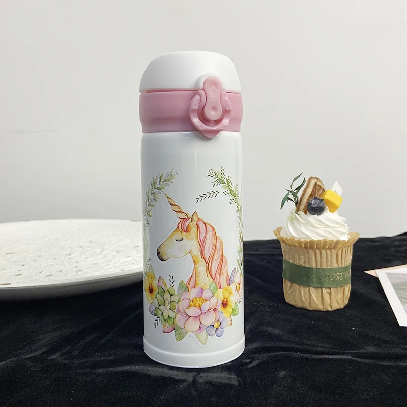 Cute Unicorn Vacuum Flasks Bouncing Lid Vacuum Cup Stainless Steel Thermal Insulation Water Bottle Portable Drinkware