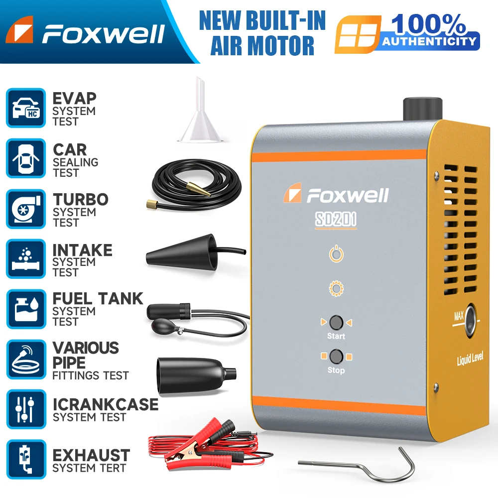 Foxwell Sd201 Generatore Di Fumo Per Auto Automotive Evap Smoke Machine 12V Tester Diagnostico Rilevatore Di Perdite Di Olio Per Tubi Del Carburante S