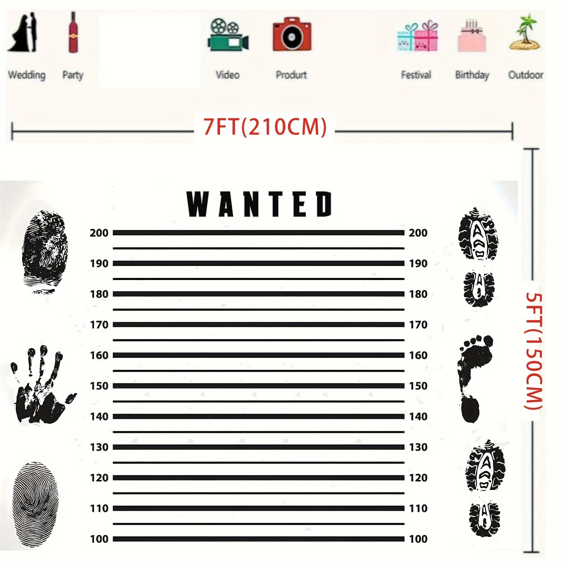 Ein Fotokabinen-Hintergrund im Stil einer fehlenden Person, Erinnerung und eine Aufschrift der Aufhängung an einer geheimnisvollen Kriminalparty – Detail 5