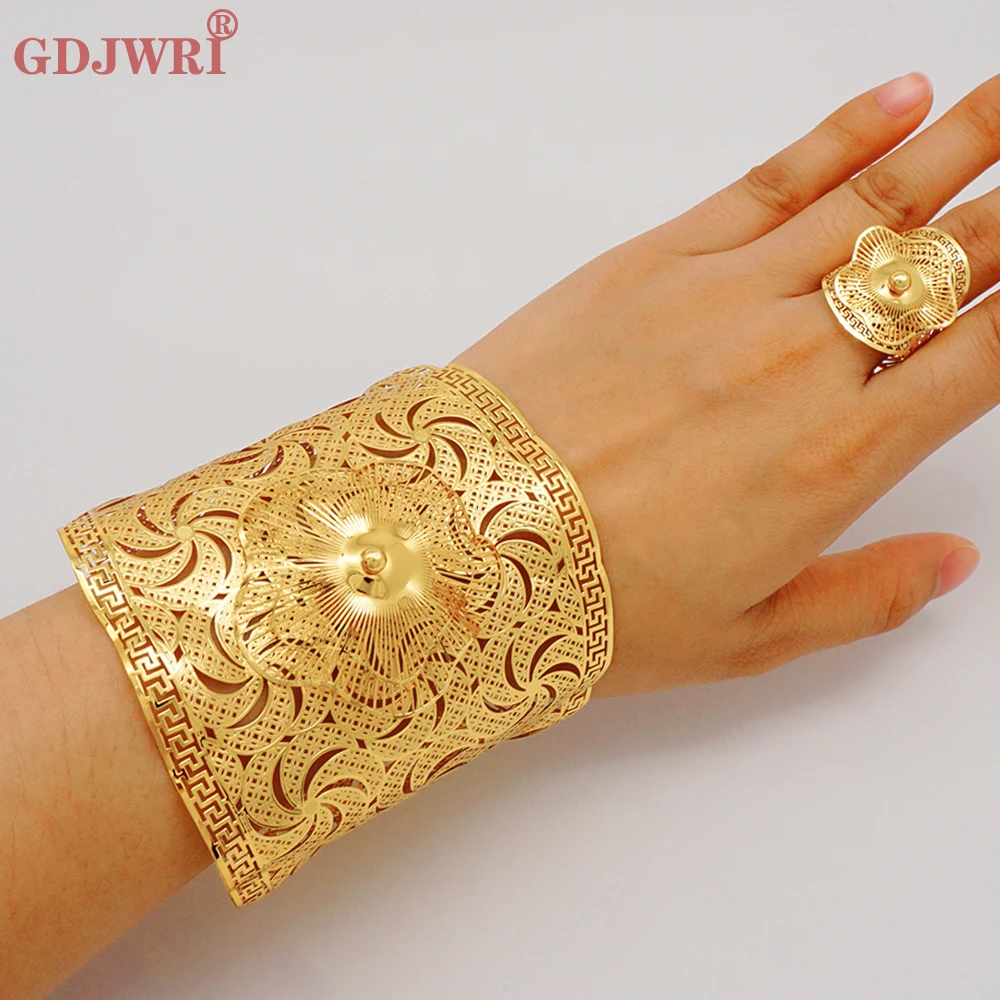

Fine France Adjustable Chain Bangle &Ring For Women Indian Dubai Gold Color Bracelet Jewellery Nigerian Wedding Jewelry Gift