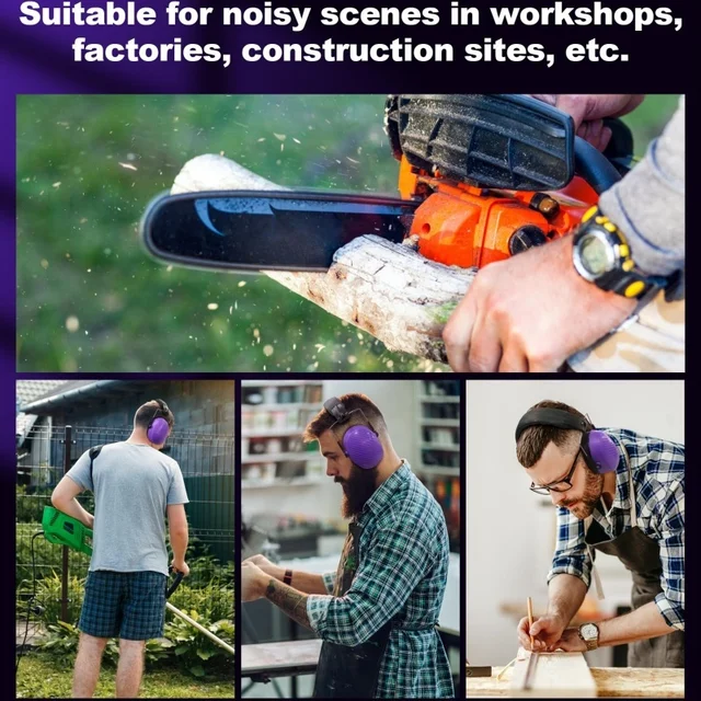 PROHEAR Foldable Safety Earmuffs Passive Noise Reduction Ear Protection Hearing Protector for Mowing Construction Power Tools 6