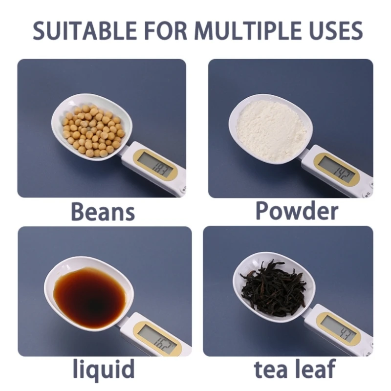 Electronic Measuring Spoon Weighing Spoon Tool Electronic Home Kitchen Scale LCD Digital Measuring Food Flour Mini Tool for Milk Coffee Flour Powder Baking