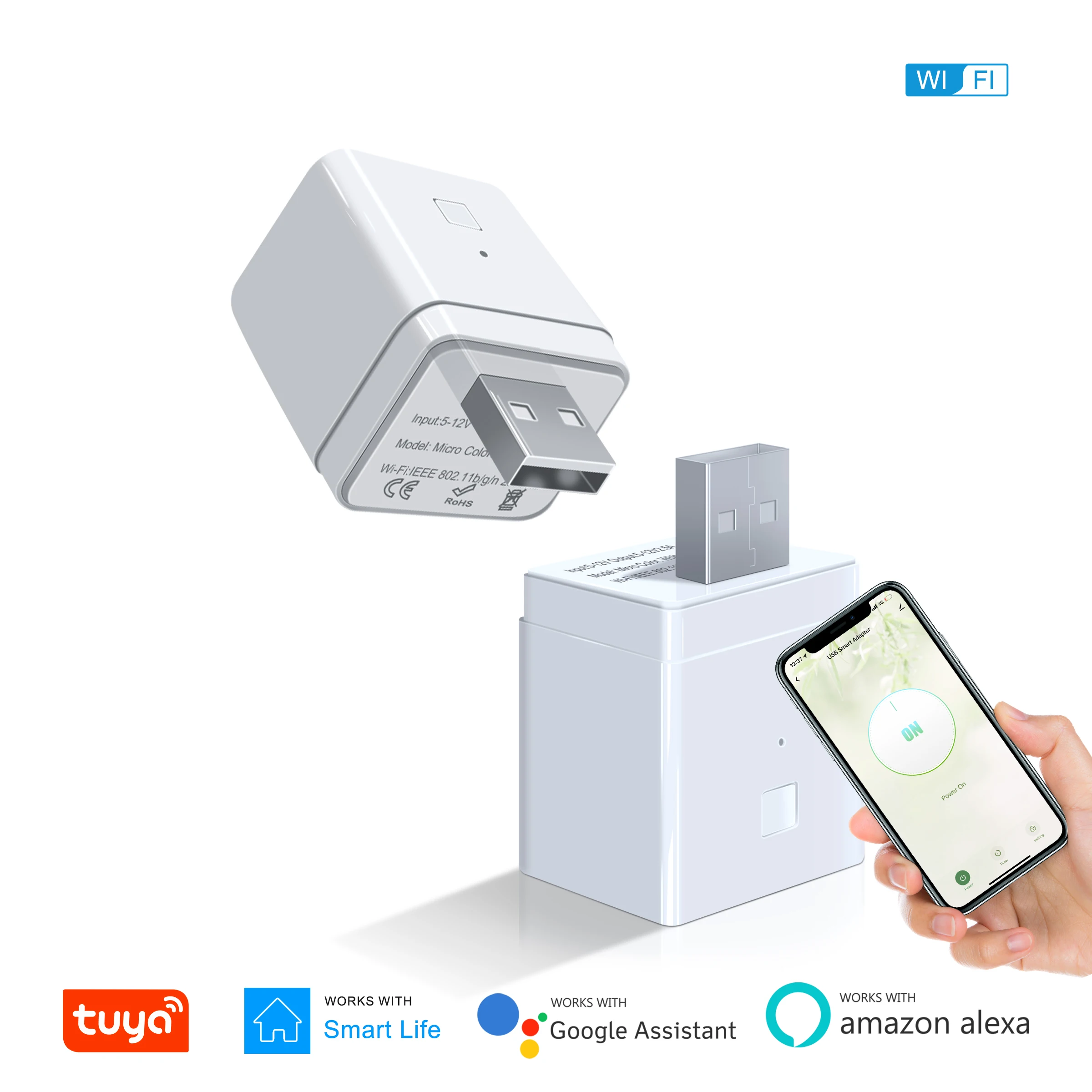 Tuya Smart Micro USB Adaptor Switch 5V WiFi Mini USB Power