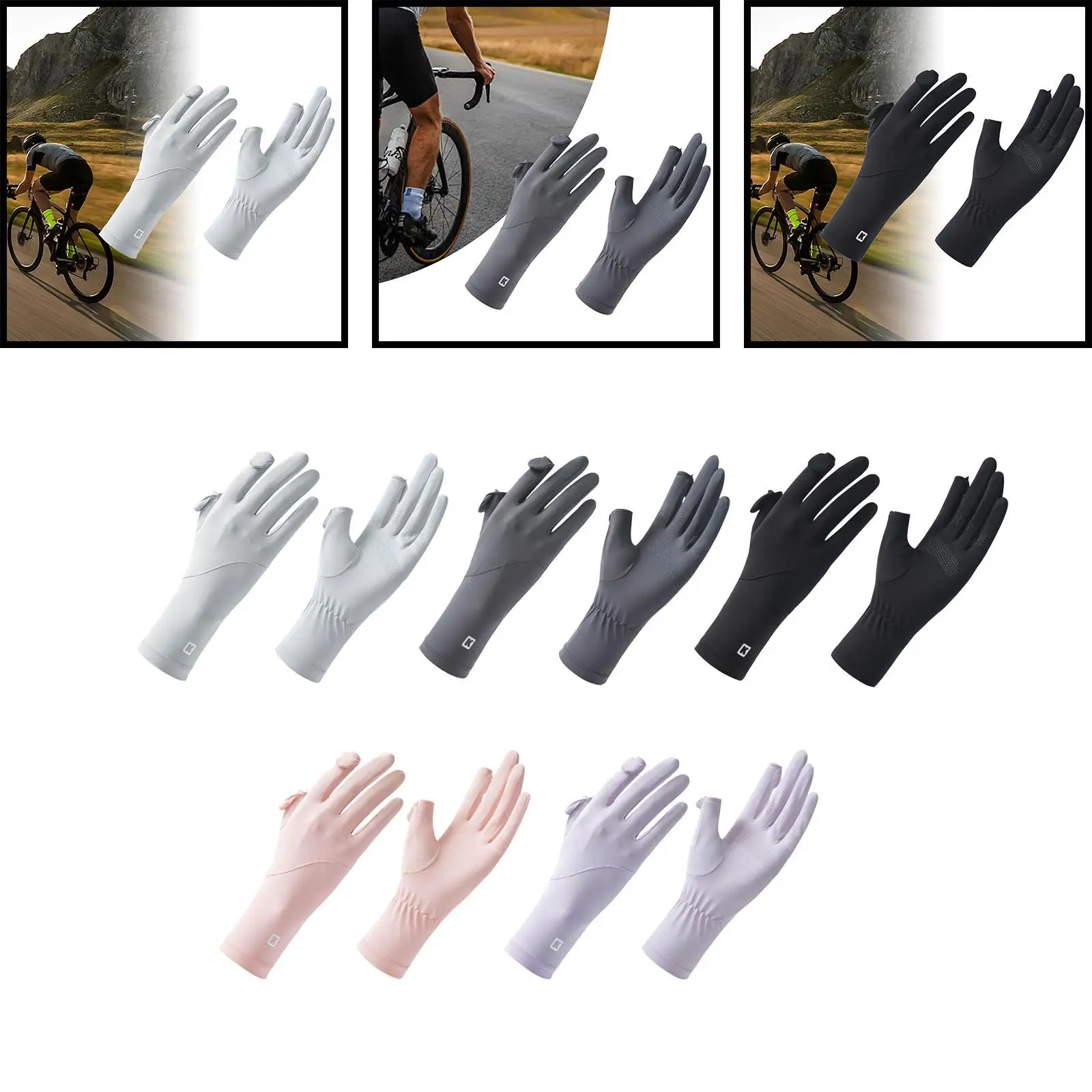 Sun Protection Gloves for Women Sunblock Gloves Summer Non Slip Extended Wrist Driving Gloves for Cycling Outdoor Activities