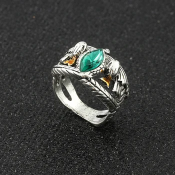 Anello del Signore di Barahir, Aragorn, Gondor, Anelli di Cristallo Verde, Creatività Cosplay, Gioielli di Personalità, Regali per Uomini