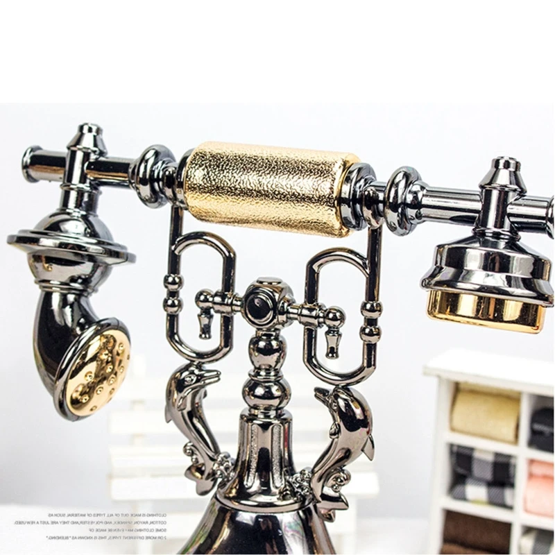 Retro Telephone Model Alarm Clock Creative Timekeeper Desktop Ornament Home Kids Room Bedside Table Decoration A02 23 digital clock