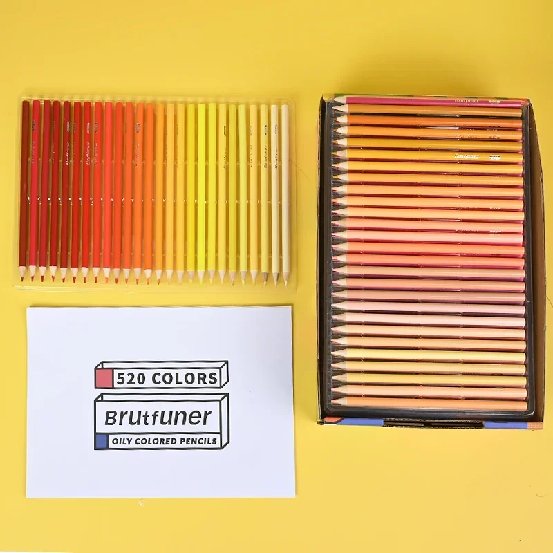 드로잉 연필 용품, 부드러운 착색 오일 Brutfuner 스케치 전문 세트, 컬러 아트 색상 아티스트, 520 개