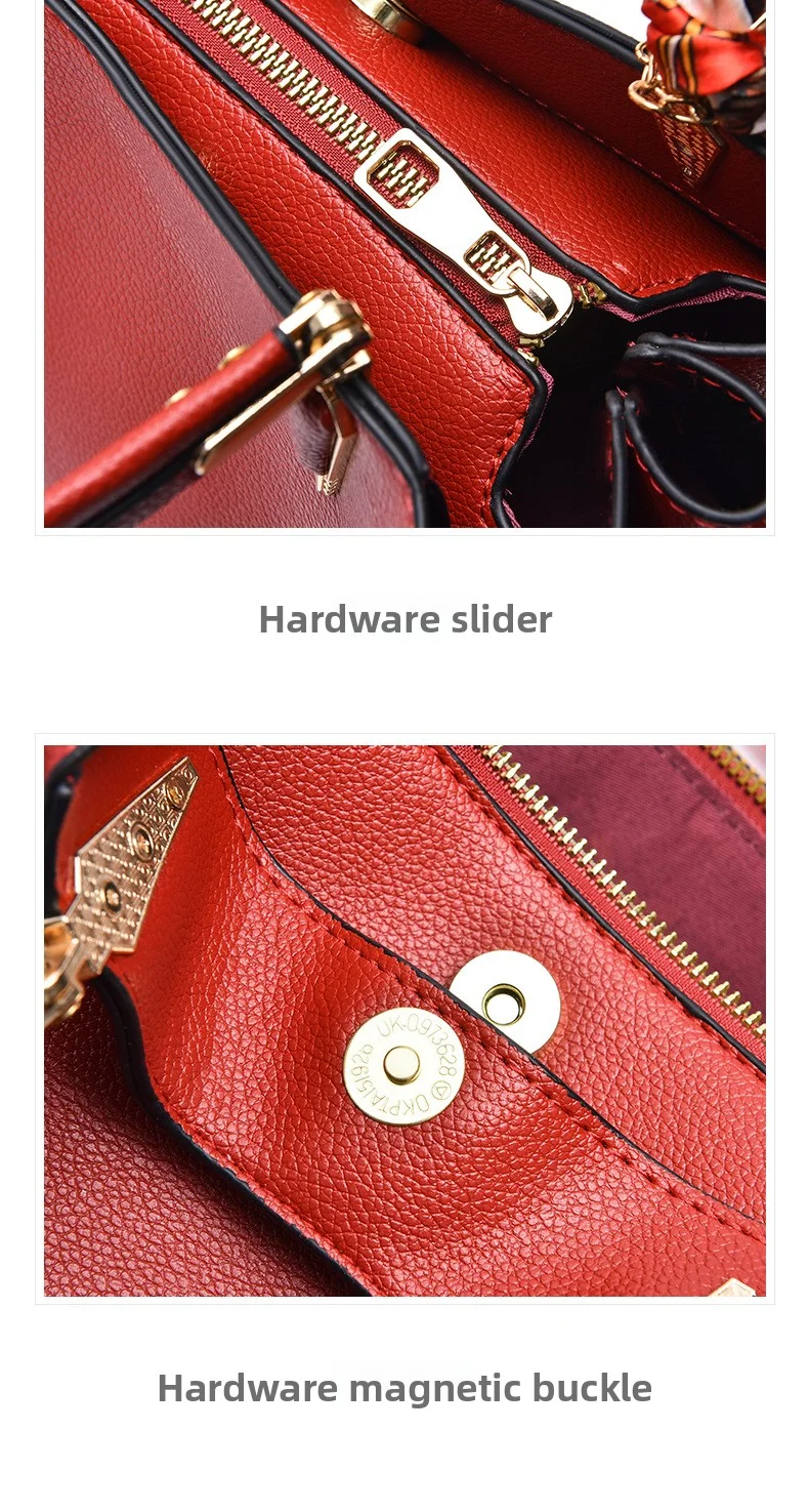 Umhängetasche, rote Hochzeitsgeschenktasche, elegante Handtasche für Damen, Schultertasche – Detail 13