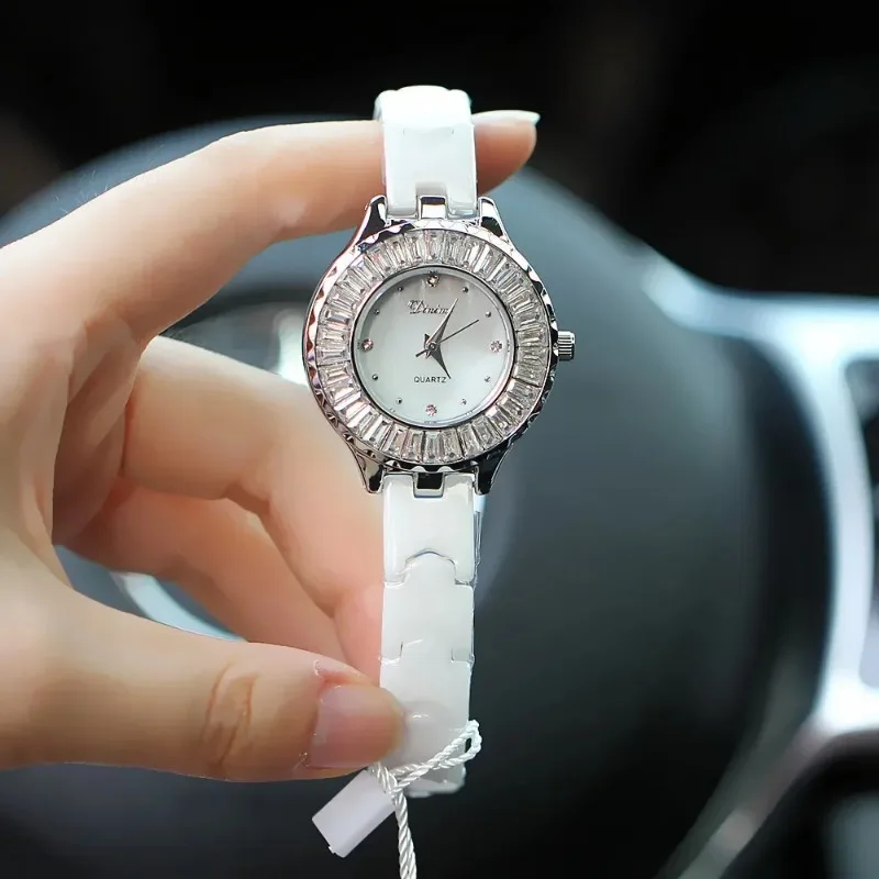 Fashion Watch for Women Scallop Pointer Luxury Diamond Clock Simple Steel Strip Waterproof Girls Quartz Watches Reloj Para Mujer