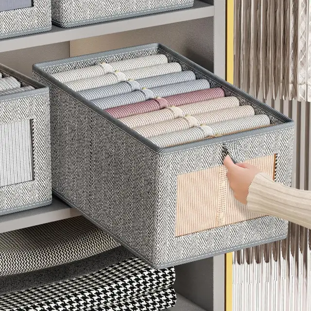 Fiókos Ruházat Tároló Doboz Nadrág Melltartó Ing Ruhaszervező Szövet Szekrény Összecsukható Mosható Elválasztó Rácsok Szervező - Image 2