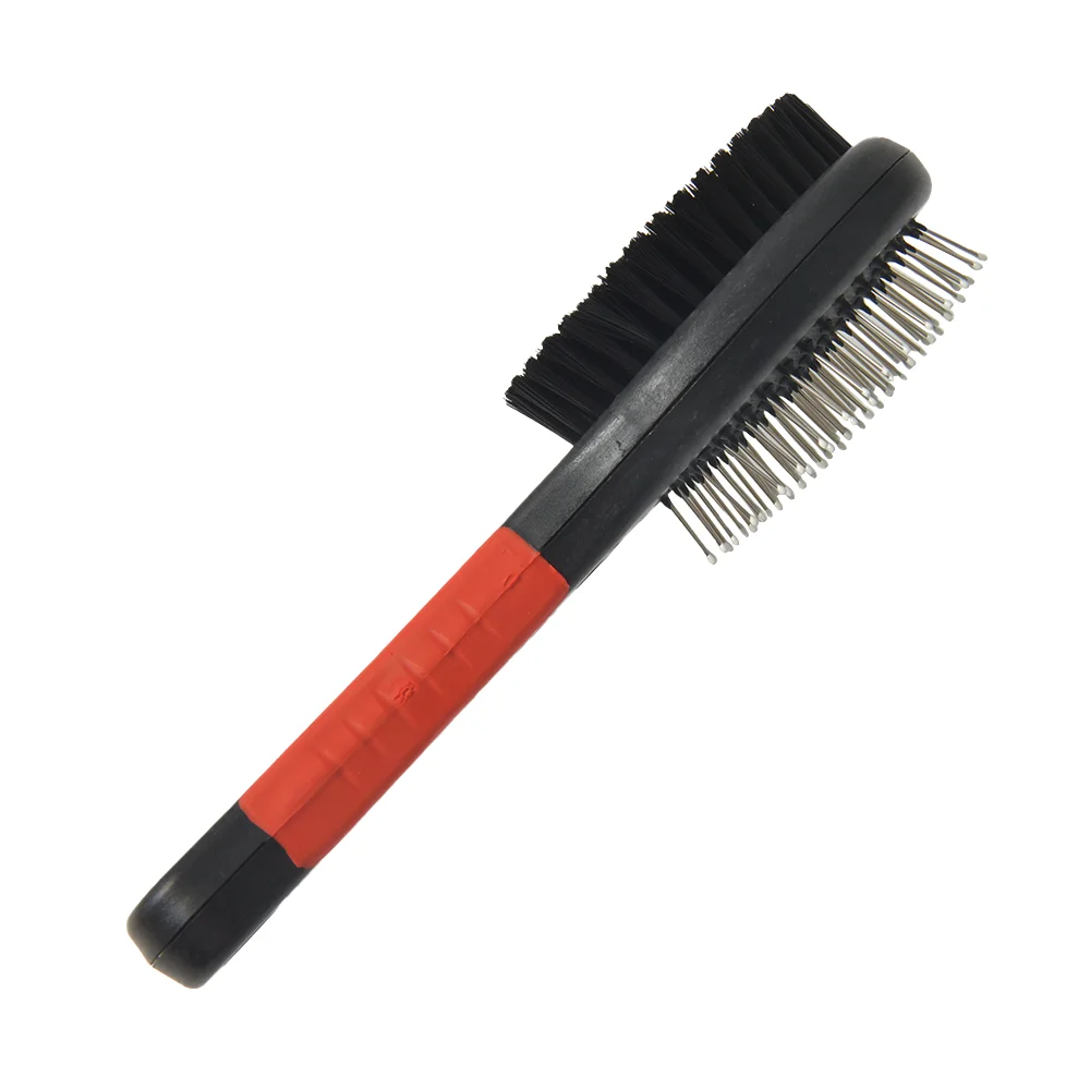 Peigne Double face pour chien, brosse à poils longs, manche en