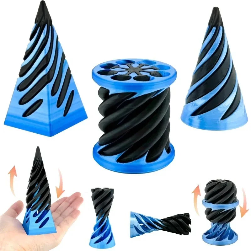 Kids 3D Imprimé cône en spirale jouet agité impossible la pyramide Pyramide Sculpture Antistress soulageant le jeu Adultes Toys