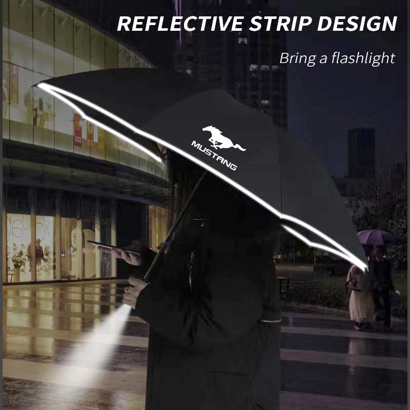 

For Ford Mustang Mach-e GT Car Fully Automatic Reflective Sun Umbrella Reverse Folding Sunshade With Logo Auto Accessories