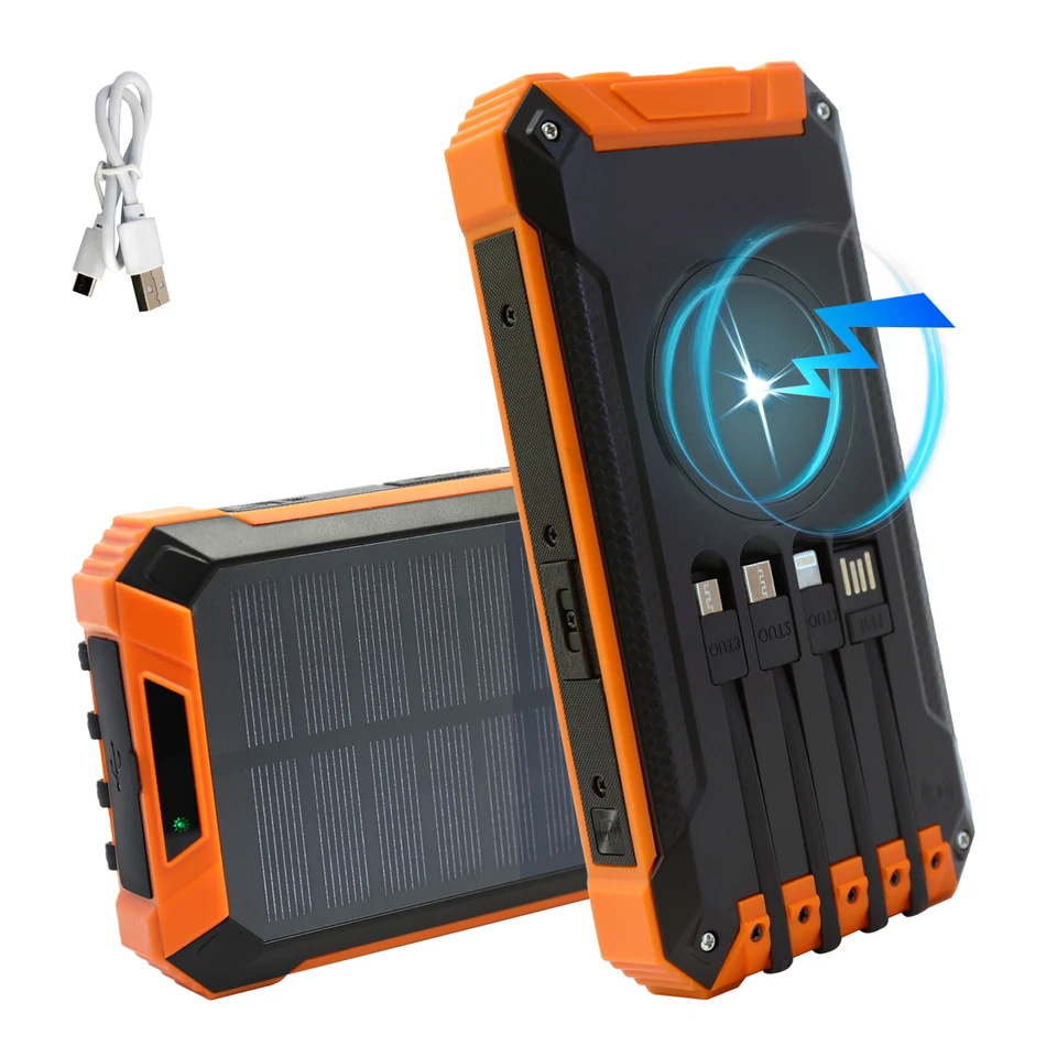 36000mAh Solar Power Bank with Wireless Charging