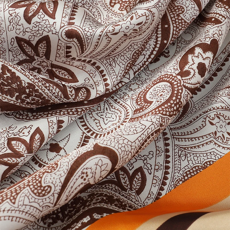 Luxuriöser Seidenschal für Damen, quadratisches Satin-Bandana mit Paisley-Muster, weicher Schal, Hijab, Foulard, Kopftuch 2026 – Detail 10
