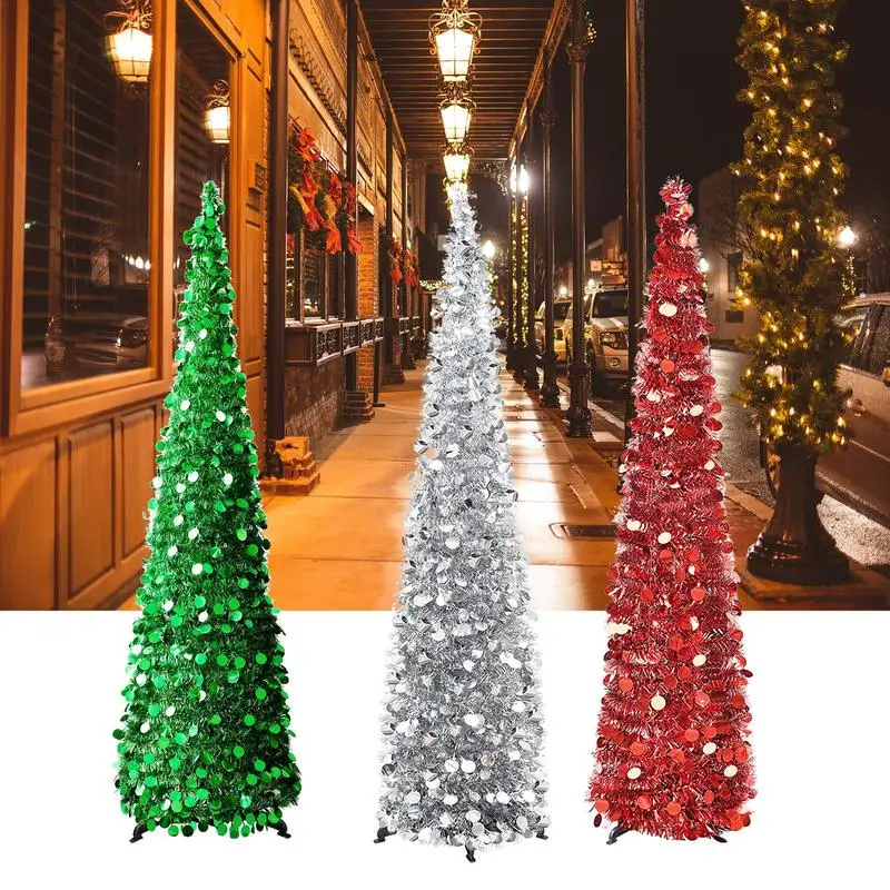 

Pencil Christmas Tree Slim Tree Premium Hinged Fir Tree With Metal Stand Easy Assemble Ideal Artificial Xmas Tree For Home