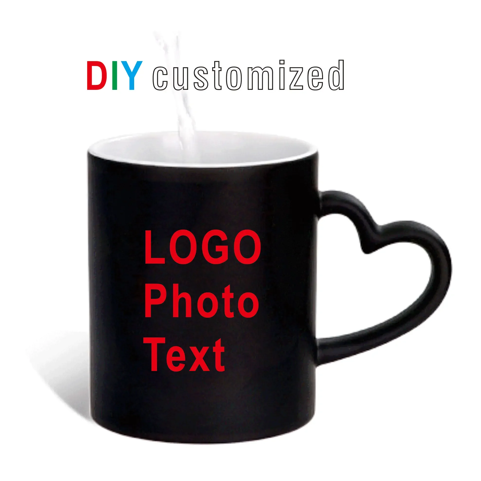 

DIY Customized 350ML 12oz Ceramic Magic Mug Print Picture Photo LOGO Text Hot Water Change Color Sublimation Print Hot Transfer