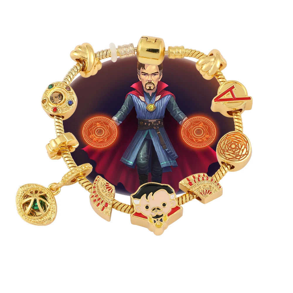 Marvel Legends Doctor Strange Bracciale Avengers Eye Of Agamotto Ciondolo Gioielli Disney Charm Bracciale Per I Regali Dei Fan