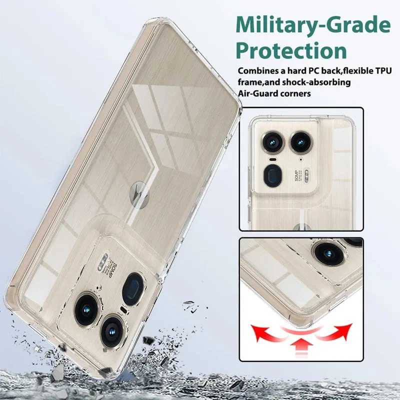 Shockproof Transparent Hard PC & Soft TPU Protective Case - Anti-Scratch Cover