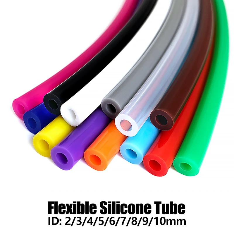 2M Silicone Tube OD 4-16mm Flexible Rubber Hose Food Grade Soft Drink Pipe Water Connector Colorful Plumbing silicone tube