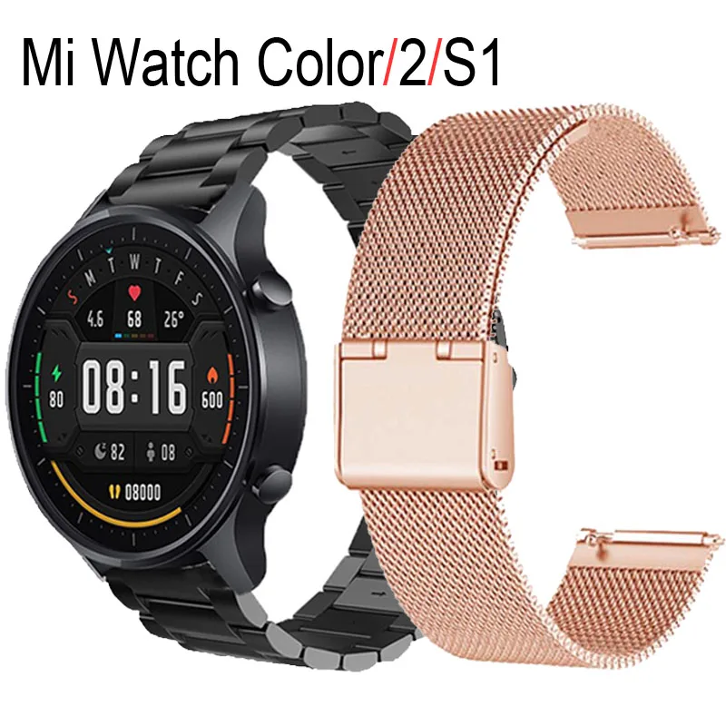 Bracciale Per Xiaomi Mi Watch Color 2 Watch S1 Active Sport Strap Cinturino In Acciaio Inossidabile Amazfit Gtr 3 2 2E Watchband