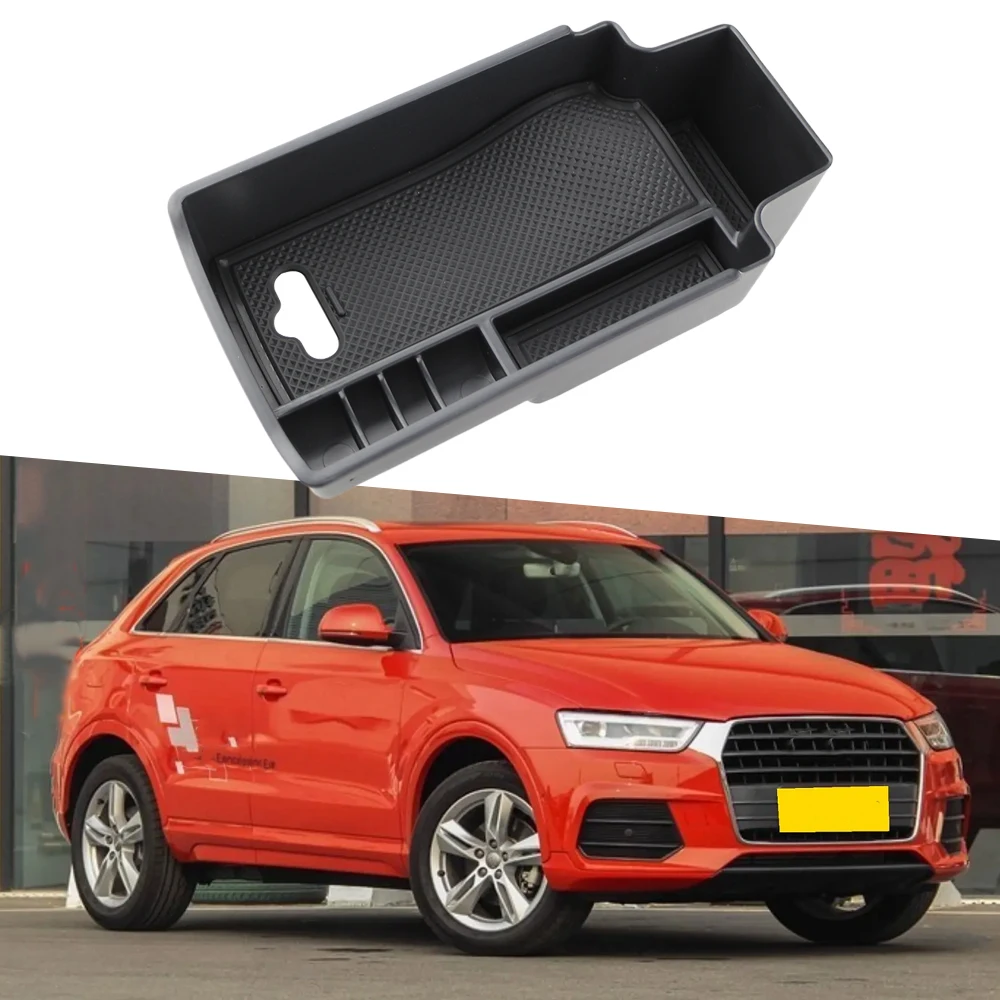 Für Audi Q3 8U 2013 2014 2015 2016 2017 2018 Armlehne Aufbewahrungsbox Mittelkonsole Halter Platte Container Organizer Zubehör – Detail 1