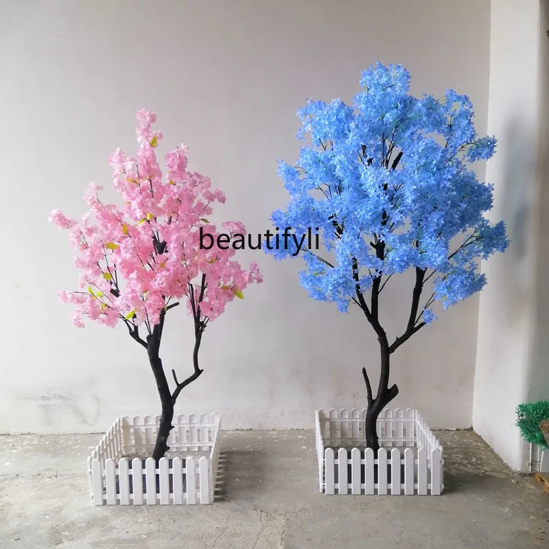

Artificial Cherry Tree Indoor Decoration Flower Tree Living Room Decoration Large Home Peach Blossom Fake Trees