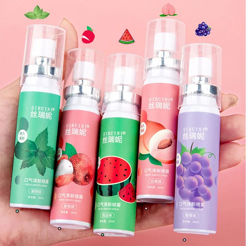 20ml Long lasting Mouth Freshener Spray Fruity Oral Spray Remove Bad Breath Portable Breath Fresh Refreshing Oral Care mouth freshener spray