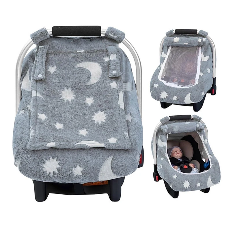 Soft Flannel Car Seat Canopy 1