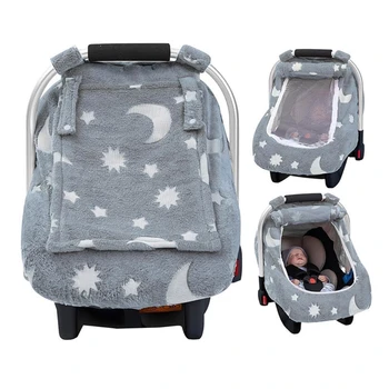 Soft Flannel Car Seat Canopy 1