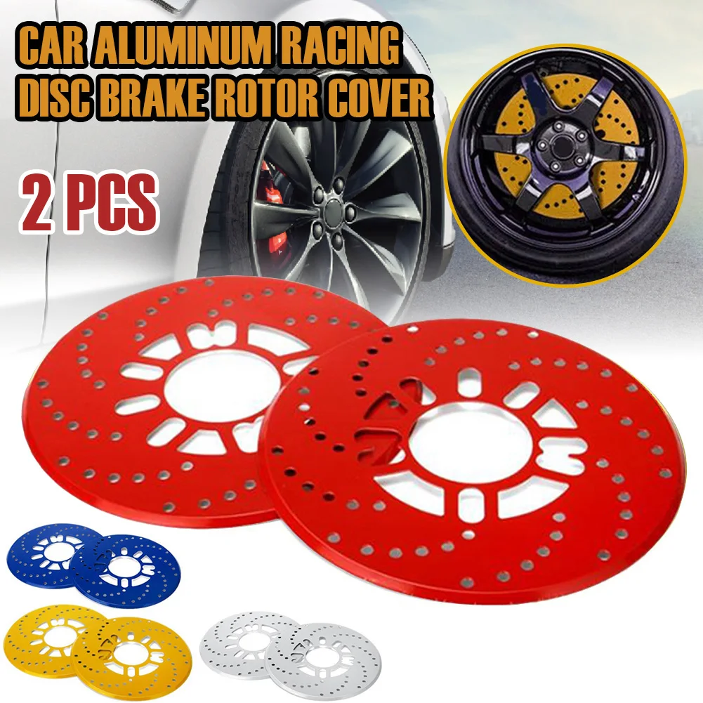 2 PCS 14 Inch Disc Brake Rotor Cover Drum Brake Decorative Aluminum Cover Dustproof Suitable for Car Rear Wheel Tools