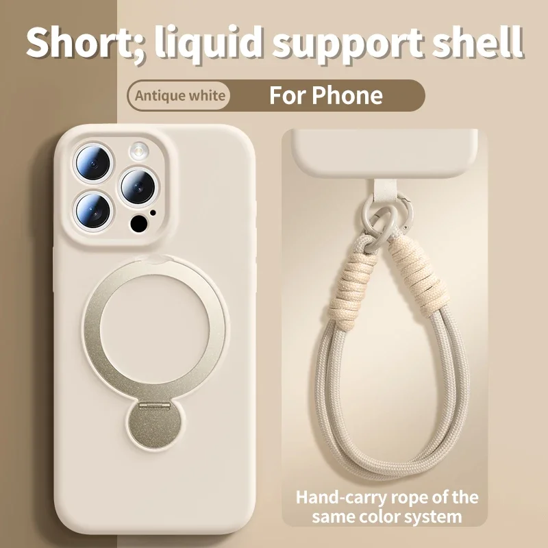 ตัวเลือกสินค้า เคสซิลิโคนเหลวแม่เหล็กพร้อมสายคล้อง ป้องกัน iPhone