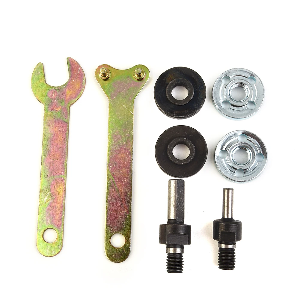 1pc 6/10mm Spanner Mandrel Connecting Rod With 4 Flange Nuts 2 Wrench Kit Adapter Disc Electric Drill Angle Grinder Drill Parts 1pc mounting mandrel fit circular saw blade die grinder connecting rod adapter with 6 10mm screw nut for drill rotary tools