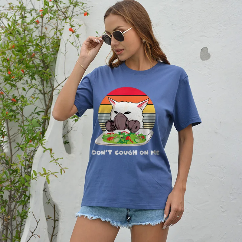 

YRYT New Fashion Women's Top Grandma Don't Cough on Me Printed Cotton T-shirt Woman