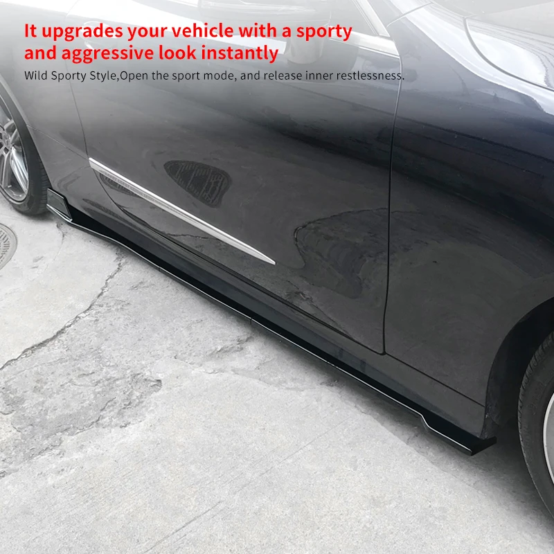 메르세데스 벤츠 E 클래스 W213 E200 E260 300 2017-2023 용, 자동차 사이드 스커트 익스텐션 스플리터 윙렛 사이드 윙 립 카본 ABS