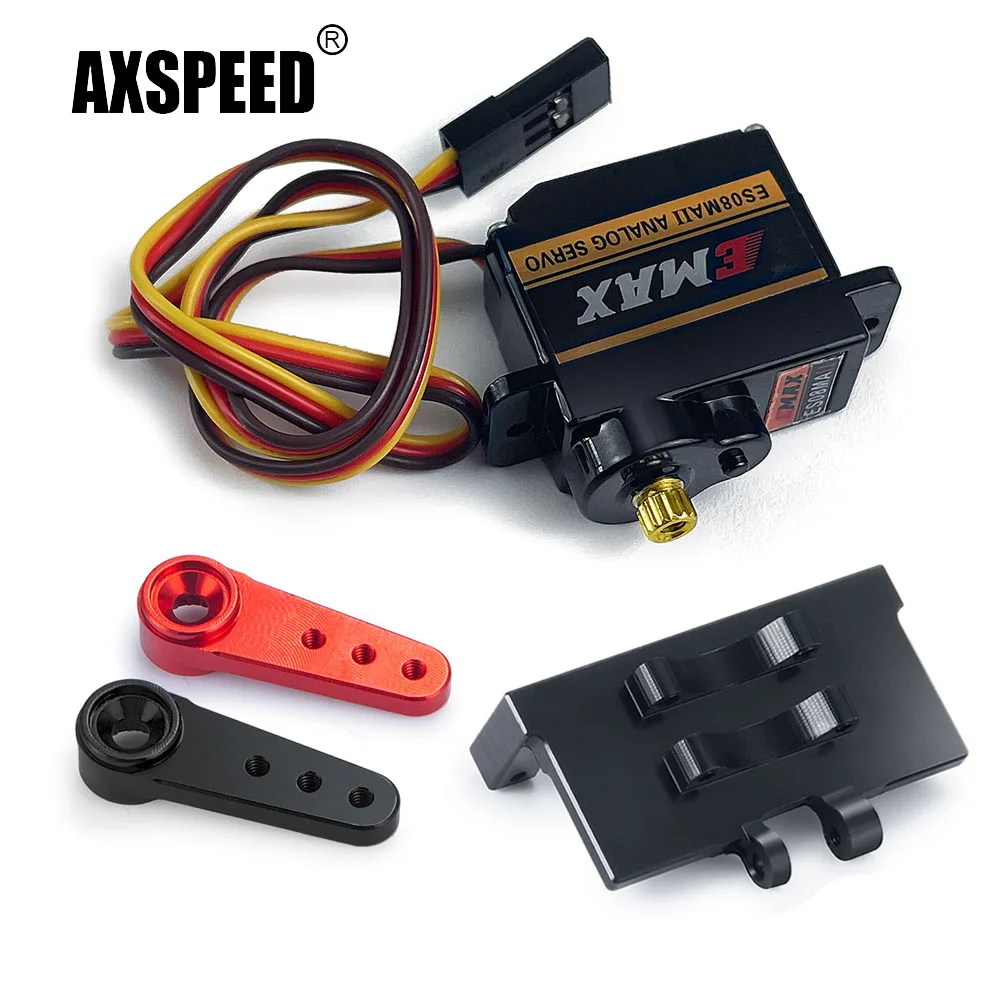 AXSPEED EMax ES08MAII Analog Servo Steering with Mount & 15T Arm for Axial SCX24 1/24 RC ROCK