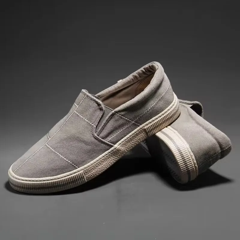 Mens Canvas Shoes New Men Casual Slip On Wear-Resisting Flat Shoes Brand Coth shoes Fashion Driving Shoes 5