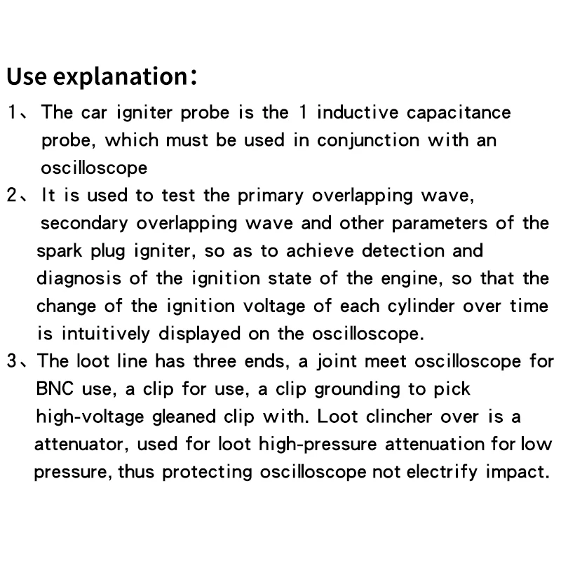 HT25 Automotive Oscilloscope High-Voltage Inductive Ignition Probe Diagnostic Tool Attenuation10000:1 oscilloscope probe