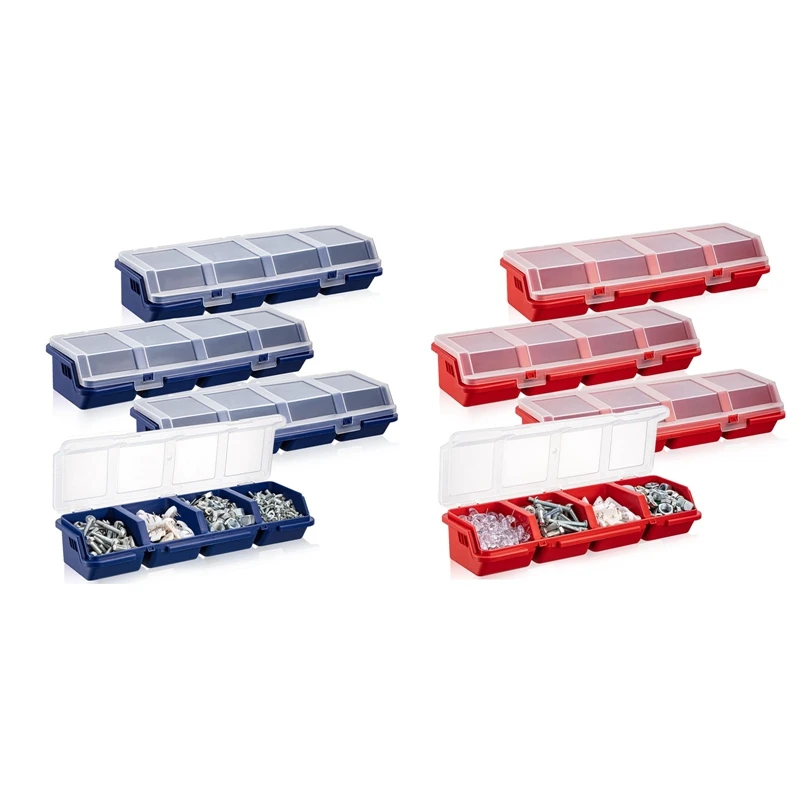 

4 Pcs Screw Organizers And Storage Bins With Locks Plastic Hardware Organizer Box With Compartment Bolt Organizer