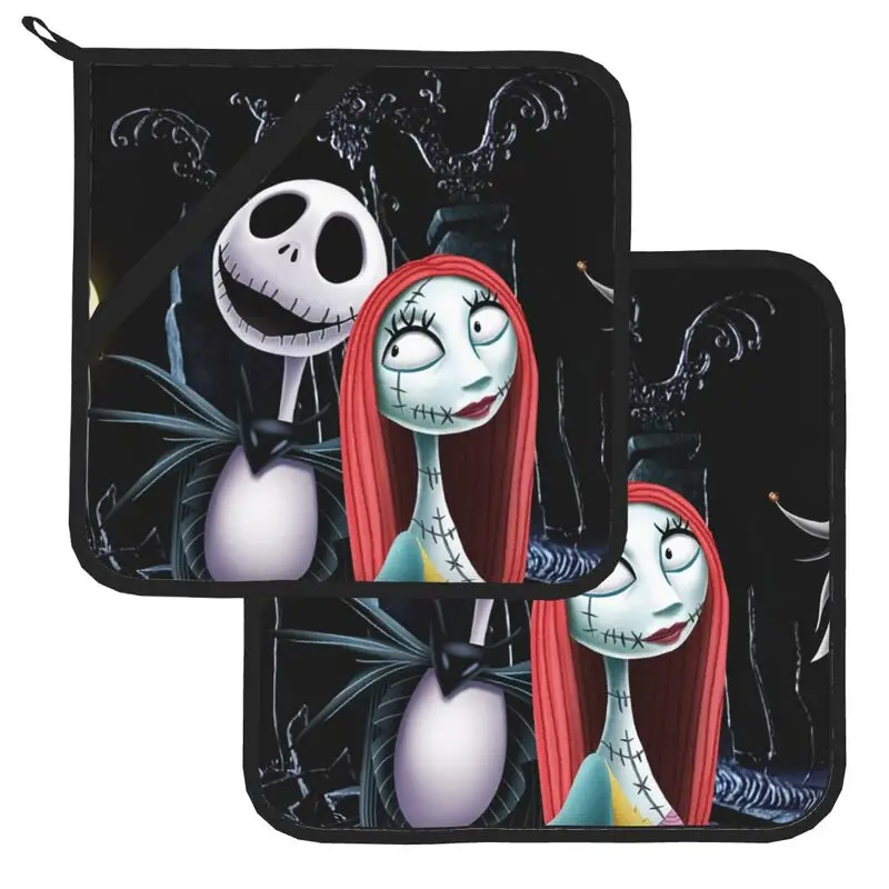 Halloween Oven Mitts and Potholders Christmas Kitchen Heat Resistant Non-Slip Oven Mitts for Safe Grilling Cooking Baking