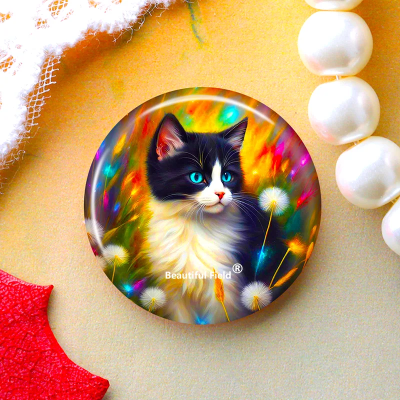 DIY Round Glass Cabochon Set for Handmade Photo Crafts - Assorted Sizes