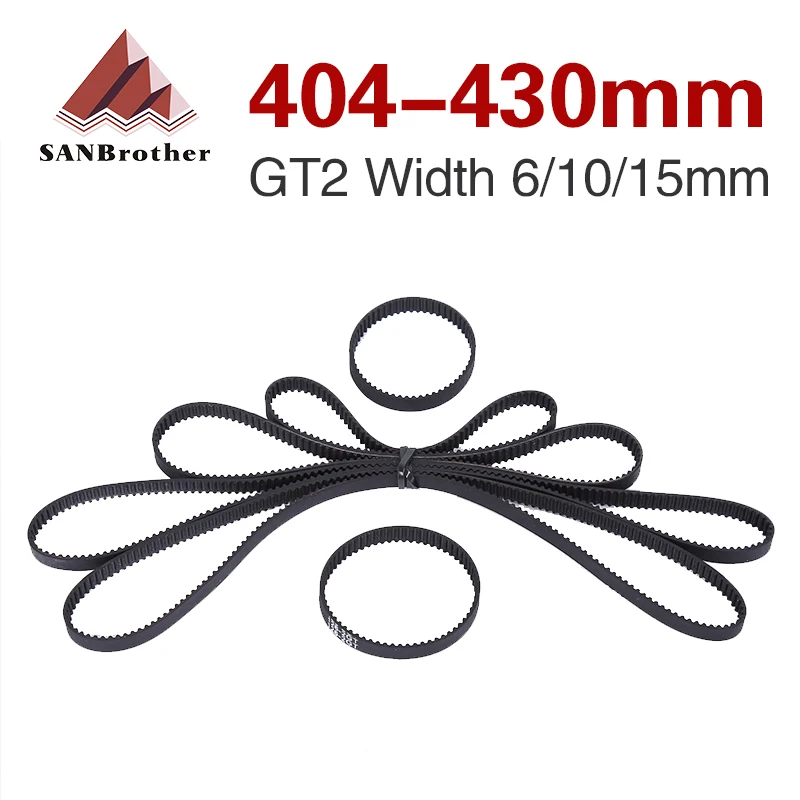 

GT2 Closed Loop Timing Belt Rubber 6/10mm 404 406 408 410 412 414 416 418 420 422 424 426 428 430mm Synchronous 3D Printer Parts