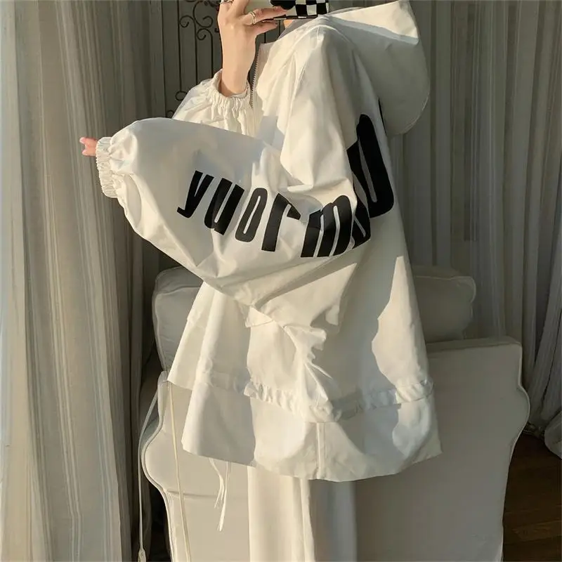 

Autumn Jacket Coat Letter Print Pocket High Street Hip-hop Oversized Bomber Jacket Streetwear Outerwear Coat Ins 2022 New