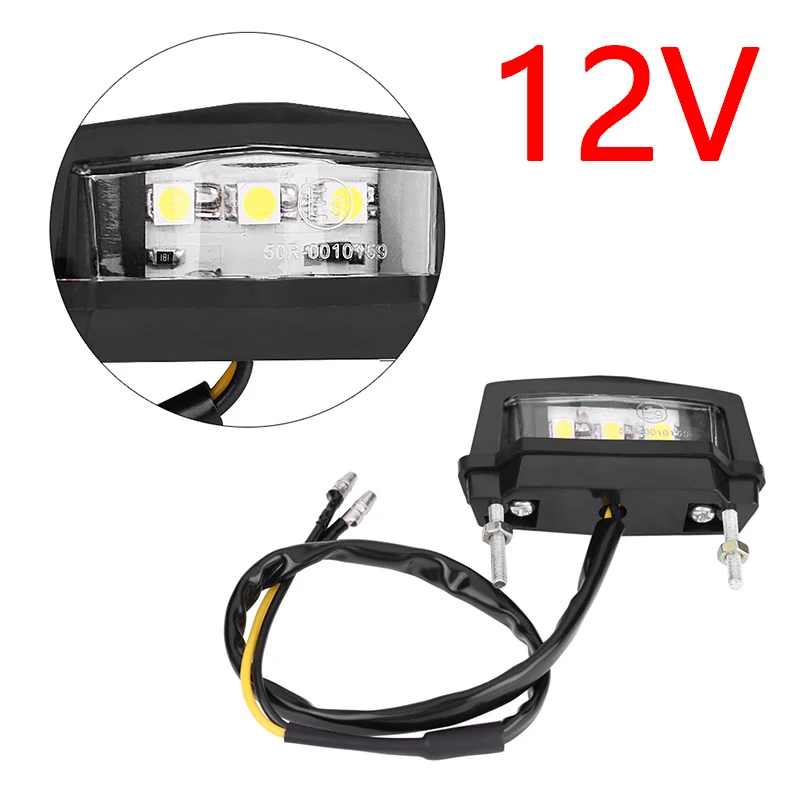 New 1Pc Universal Motorcycles Super Bright 3 LED Car License Number ...