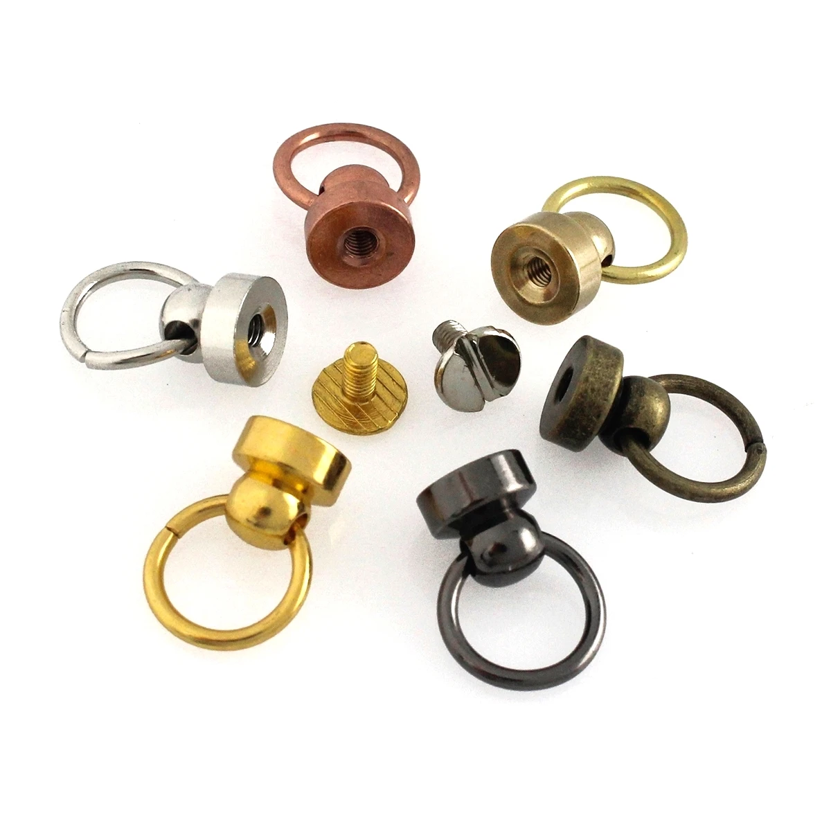 10pcs Brass Ball post with O ring screwback studs rivets Head button stud  post & O ring Garment Leather Craft Belt Wallet Decor|Garment Rivets| -  AliExpress